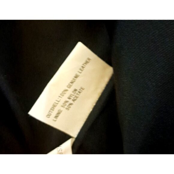 Womens Tip Top Cropped Leather Jacket W Fringe Black Open Front Western Ranch M - Picture 6 of 7